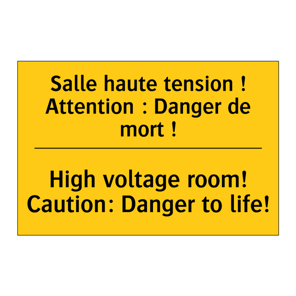 Salle haute tension ! Attention  /.../ - High voltage room! Caution: Danger  /.../