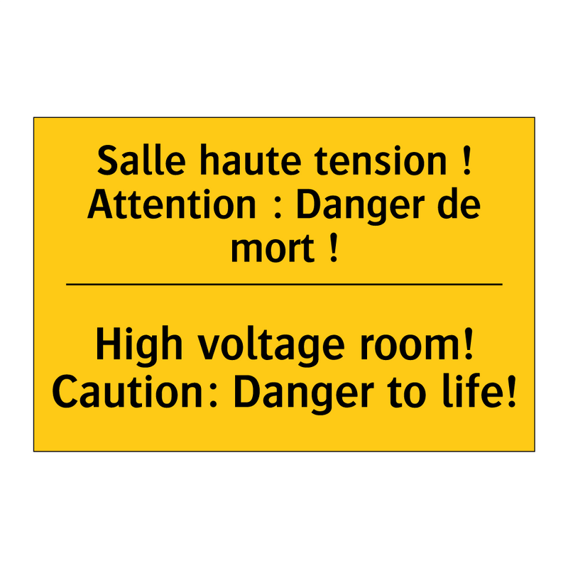 Salle haute tension ! Attention  /.../ - High voltage room! Caution: Danger  /.../