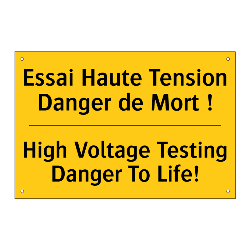 Essai Haute Tension Danger de  /.../ - High Voltage Testing Danger To  /.../