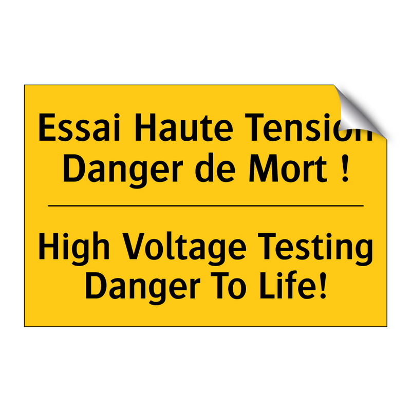 Essai Haute Tension Danger de  /.../ - High Voltage Testing Danger To  /.../
