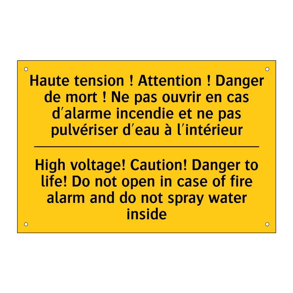 Haute tension ! Attention ! Danger  /.../ - High voltage! Caution! Danger  /.../