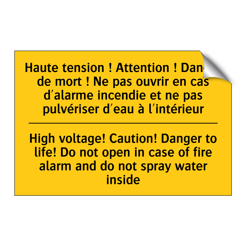 Haute tension ! Attention ! Danger  /.../ - High voltage! Caution! Danger  /.../