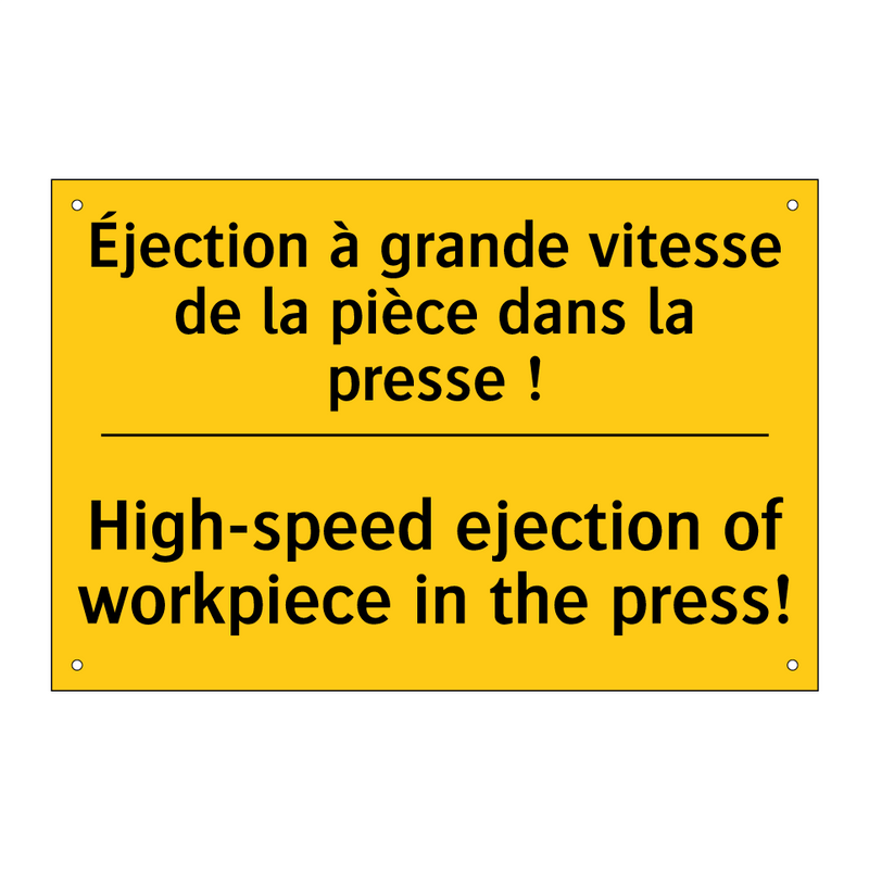 Éjection à grande vitesse de la  /.../ - High-speed ejection of workpiece  /.../