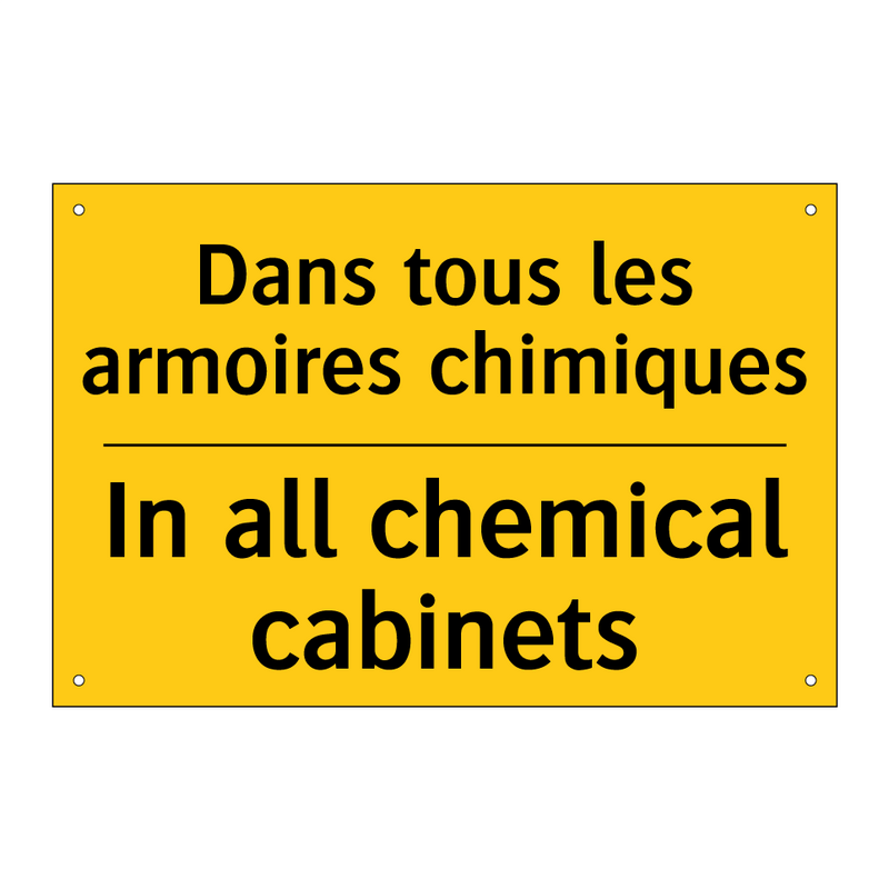 Dans tous les armoires chimiques /.../ - In all chemical cabinets