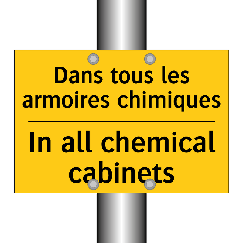 Dans tous les armoires chimiques /.../ - In all chemical cabinets