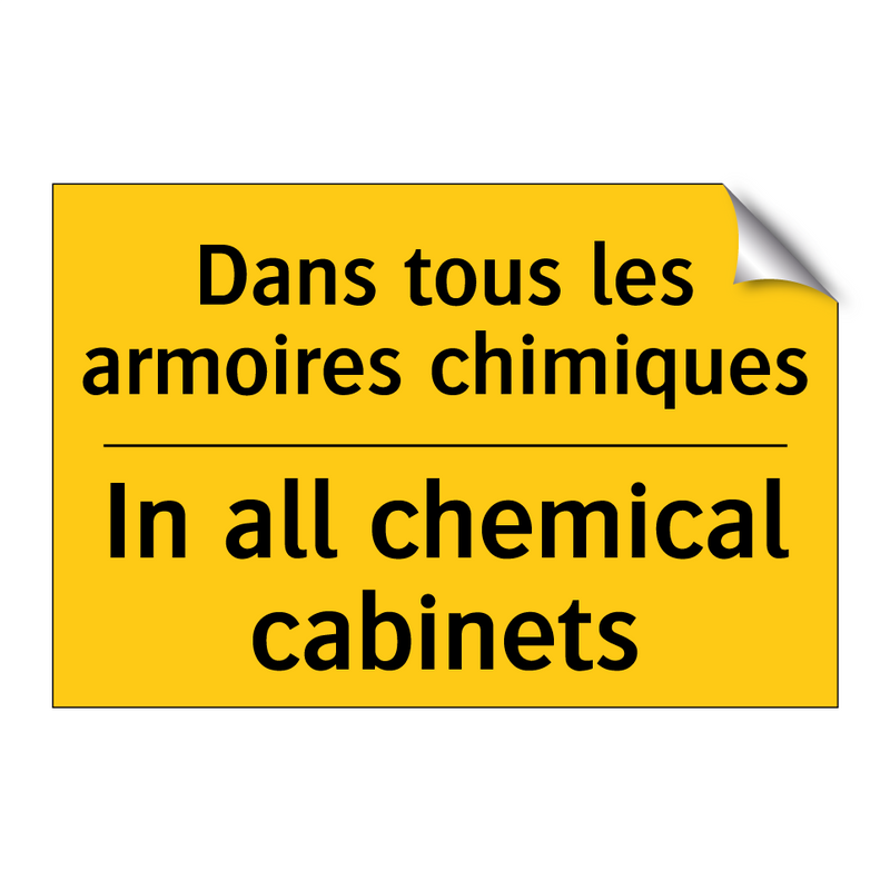 Dans tous les armoires chimiques /.../ - In all chemical cabinets