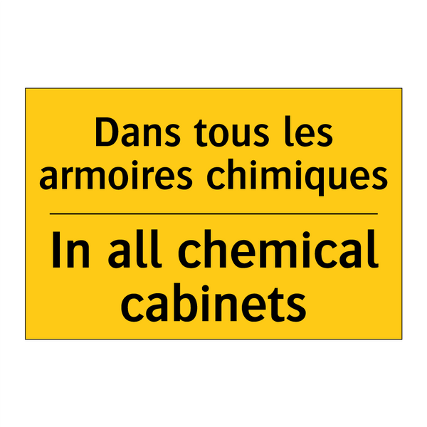 Dans tous les armoires chimiques /.../ - In all chemical cabinets