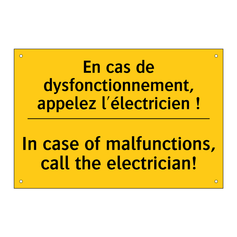 En cas de dysfonctionnement, appelez  /.../ - In case of malfunctions, call  /.../
