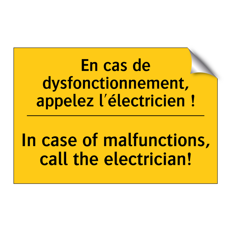 En cas de dysfonctionnement, appelez  /.../ - In case of malfunctions, call  /.../