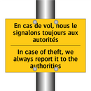 En cas de vol, nous le signalons  /.../ - In case of theft, we always report  /.../