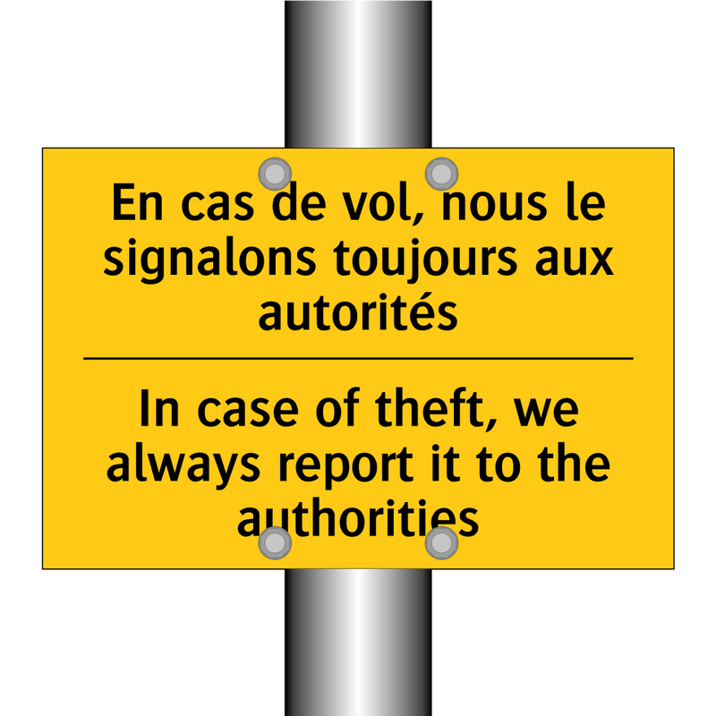 En cas de vol, nous le signalons  /.../ - In case of theft, we always report  /.../