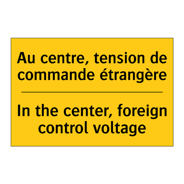 Au centre, tension de commande  /.../ - In the center, foreign control  /.../