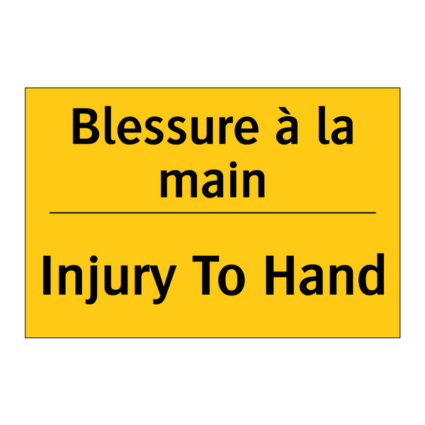 Blessure à la main - Injury To Hand
