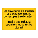Les ouvertures d'admission et  /.../ - Intake and exhaust openings must  /.../