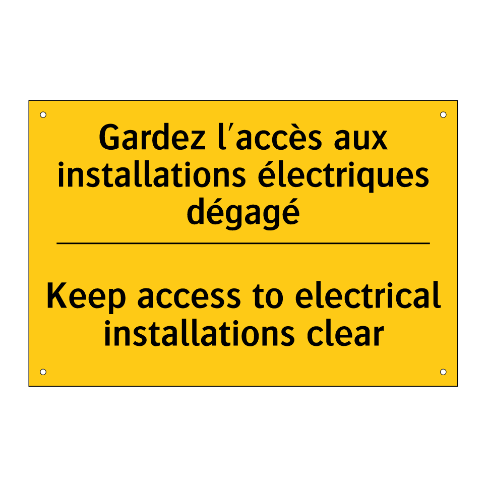 Gardez l'accès aux installations  /.../ - Keep access to electrical installations  /.../