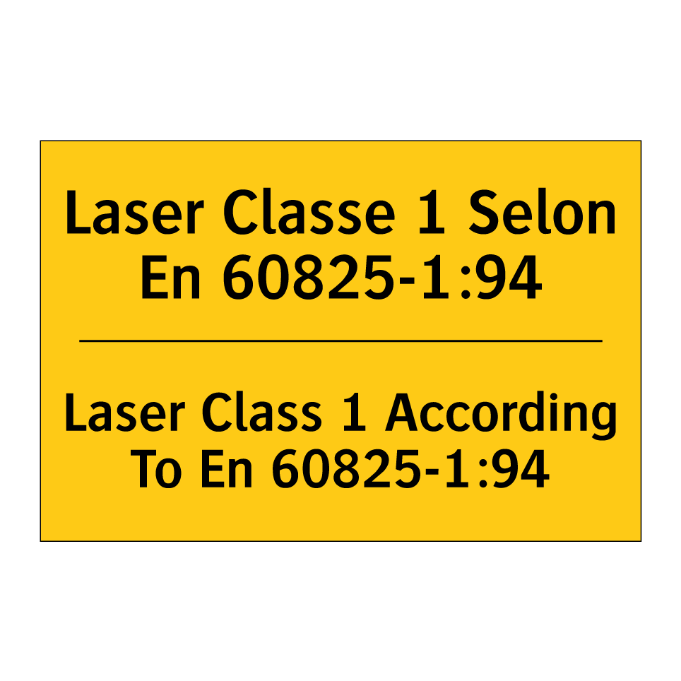 Laser Classe 1 Selon En 60825-1:94 /.../ - Laser Class 1 According To En  /.../