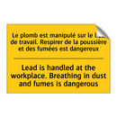 Le plomb est manipulé sur le lieu  /.../ - Lead is handled at the workplace.  /.../