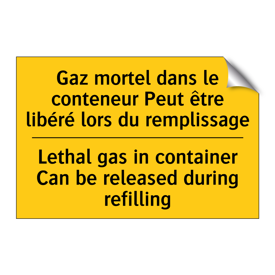 Gaz mortel dans le conteneur Peut  /.../ - Lethal gas in container Can be  /.../