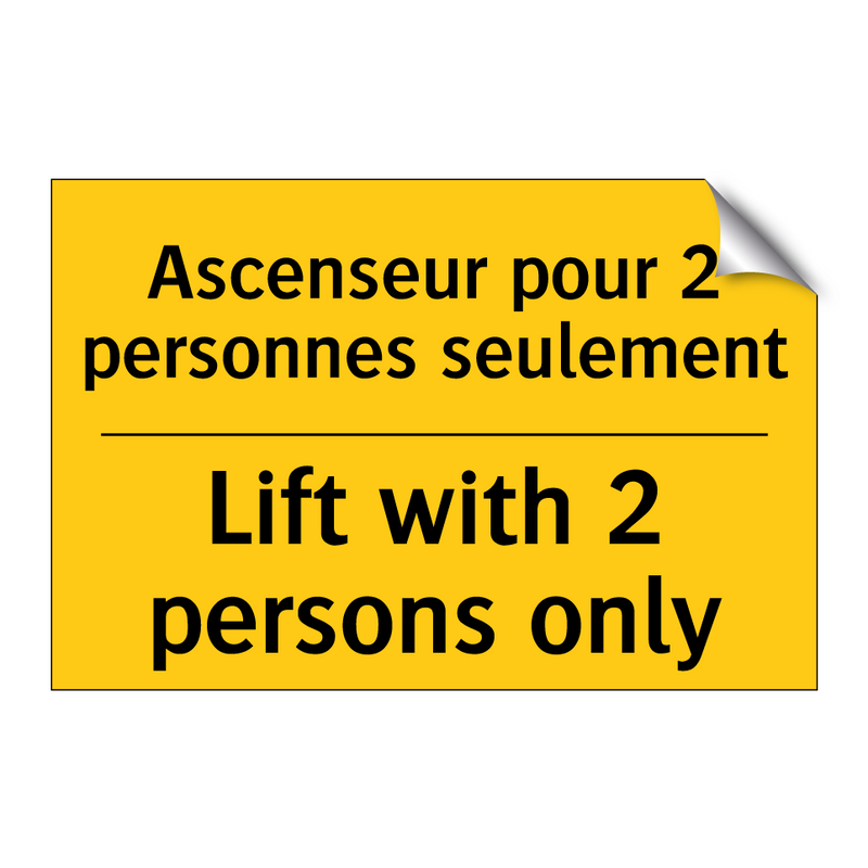 Ascenseur pour 2 personnes seulement /.../ - Lift with 2 persons only