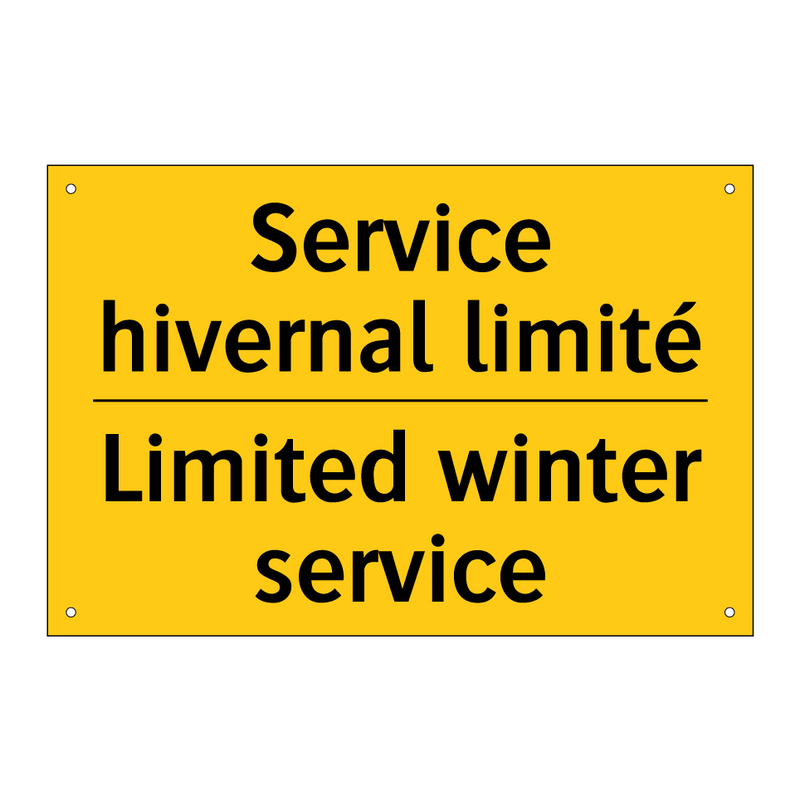 Service hivernal limité - Limited winter service
