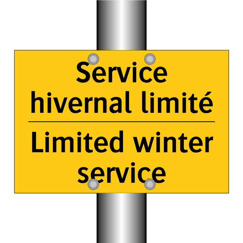 Service hivernal limité - Limited winter service