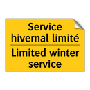 Service hivernal limité - Limited winter service
