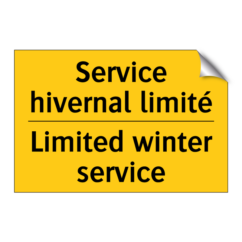 Service hivernal limité - Limited winter service