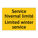 Service hivernal limité - Limited winter service