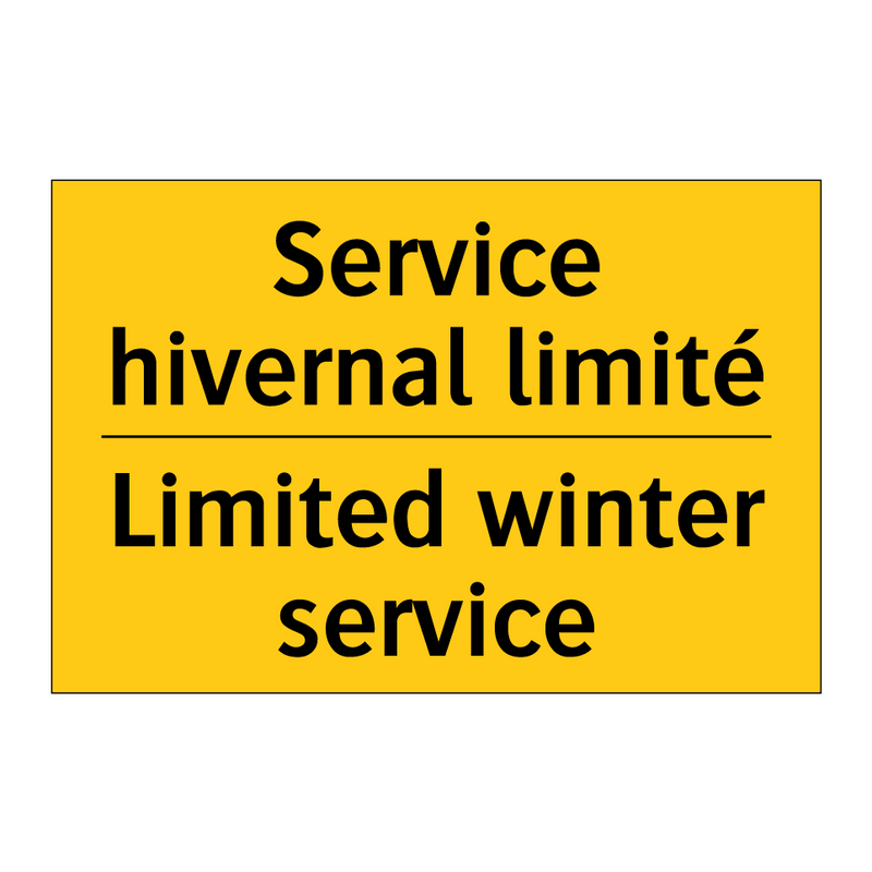 Service hivernal limité - Limited winter service