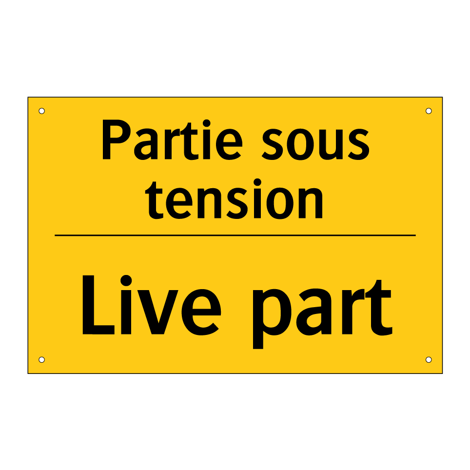 Partie sous tension - Live part