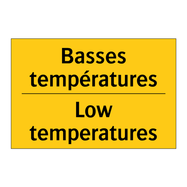 Basses températures - Low temperatures