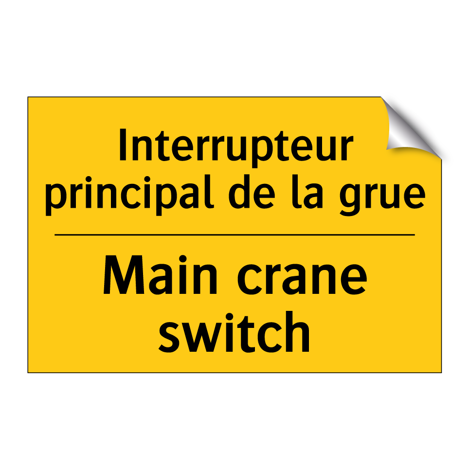 Interrupteur principal de la grue /.../ - Main crane switch