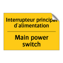 Interrupteur principal d'alimentation /.../ - Main power switch
