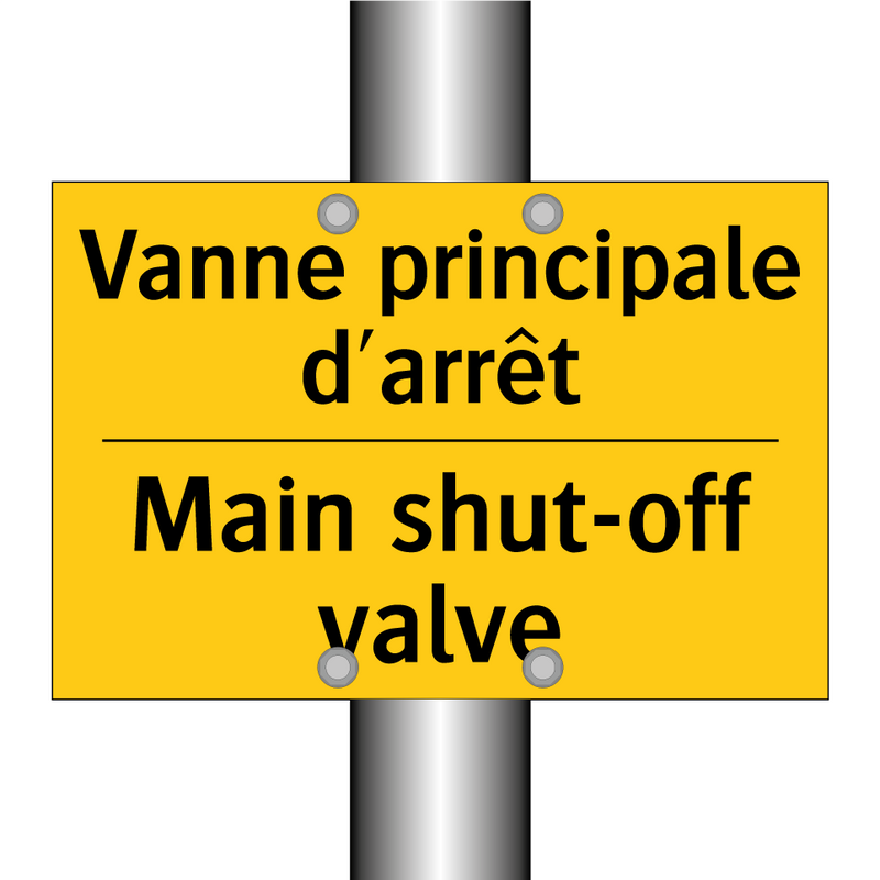 Vanne principale d'arrêt - Main shut-off valve
