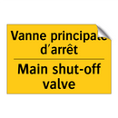 Vanne principale d'arrêt - Main shut-off valve