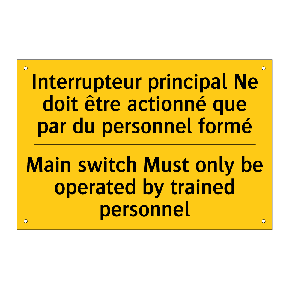 Interrupteur principal Ne doit  /.../ - Main switch Must only be operated  /.../