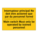 Interrupteur principal Ne doit  /.../ - Main switch Must only be operated  /.../