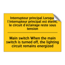 Interrupteur principal Lorsque  /.../ - Main switch When the main switch  /.../