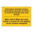 Interrupteur principal Lorsque  /.../ - Main switch When the main switch  /.../