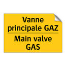 Vanne principale GAZ - Main valve GAS