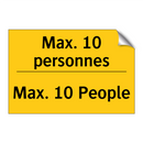 Max. 10 personnes - Max. 10 People