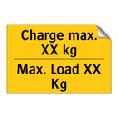 Charge max. XX kg - Max. Load XX Kg