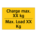 Charge max. XX kg - Max. Load XX Kg