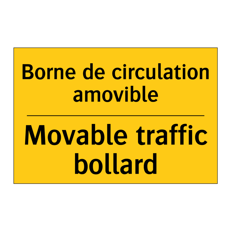 Borne de circulation amovible - Movable traffic bollard