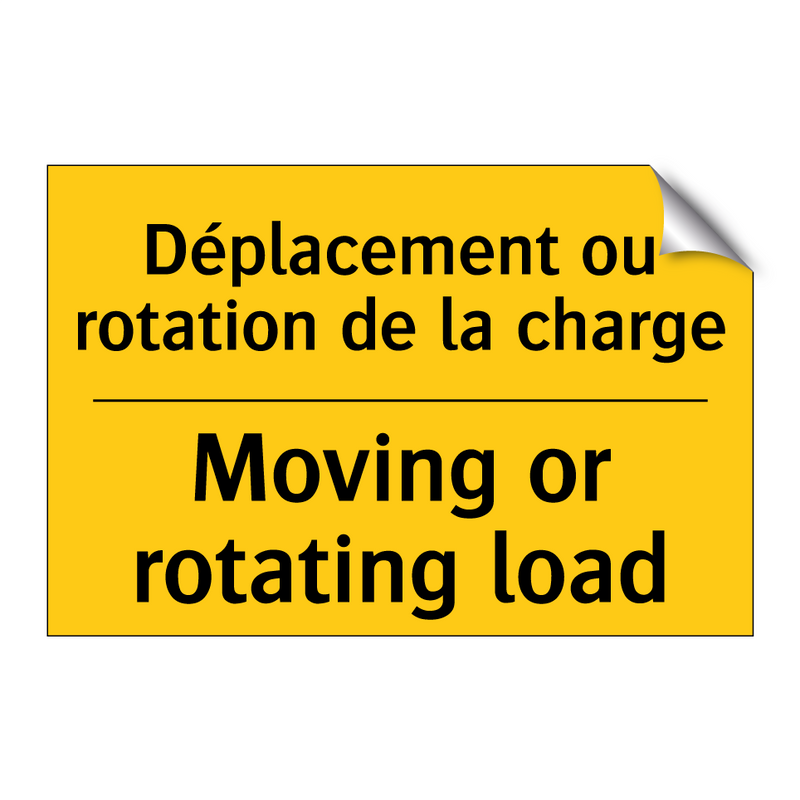 Déplacement ou rotation de la  /.../ - Moving or rotating load
