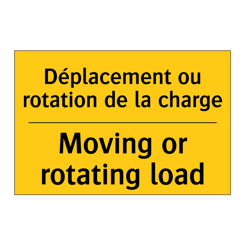 Déplacement ou rotation de la  /.../ - Moving or rotating load