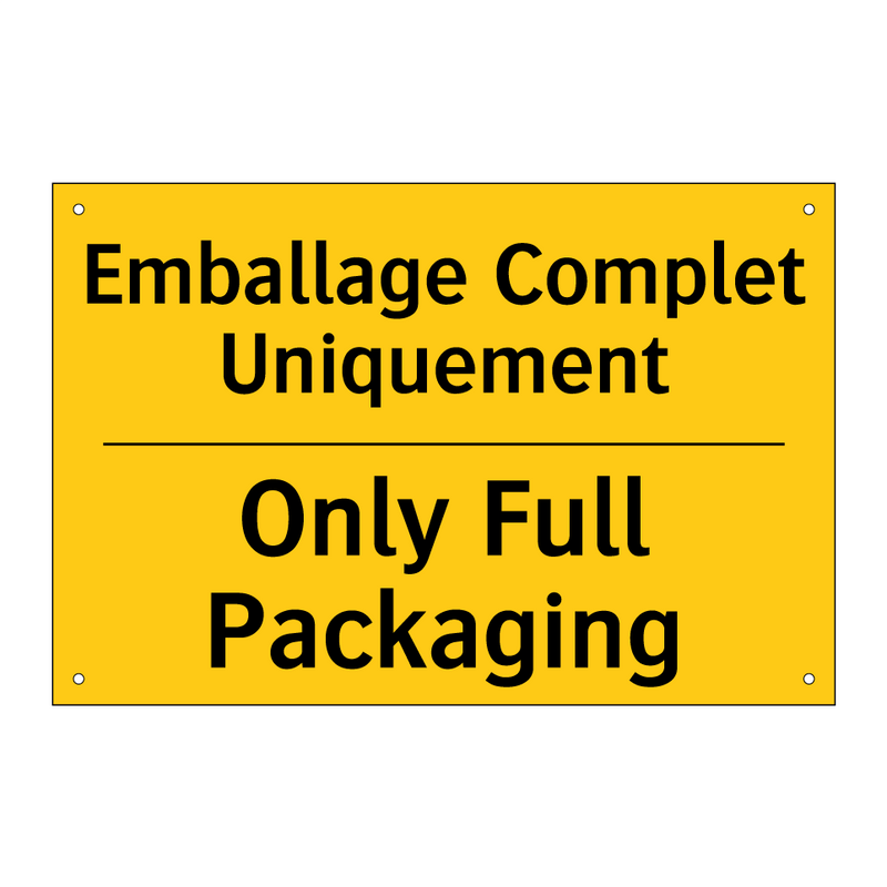Emballage Complet Uniquement - Only Full Packaging