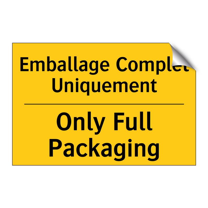 Emballage Complet Uniquement - Only Full Packaging