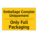 Emballage Complet Uniquement - Only Full Packaging