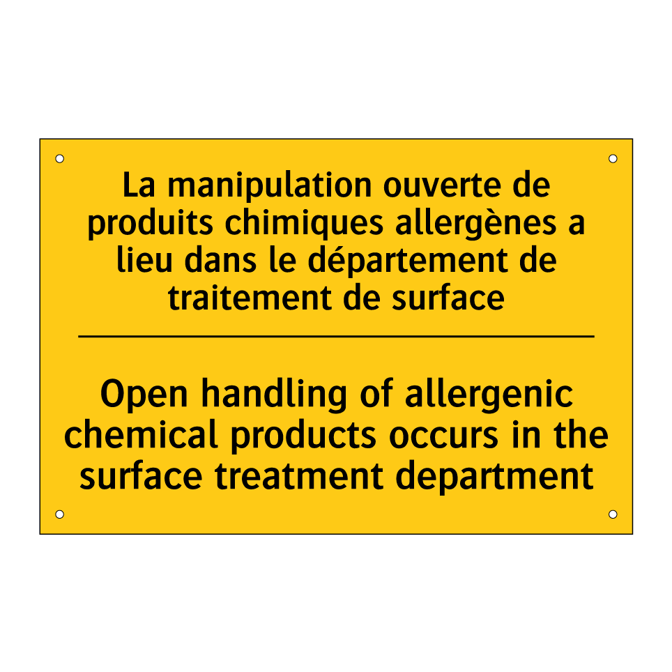 La manipulation ouverte de produits  /.../ - Open handling of allergenic chemical  /.../